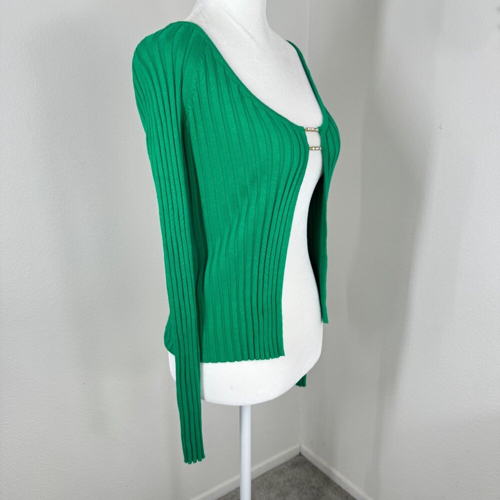 Lovers And Friends Mary Sweater Rhinestone Chain Green Size XS - Picture 2 of 10